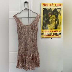 Ark & Co sequined rose gold 20s style dress size small